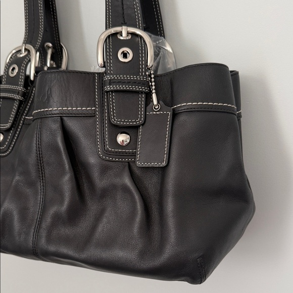 Coach Black Leather Shoulder Bag - Picture 4 of 11